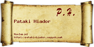 Pataki Hiador névjegykártya